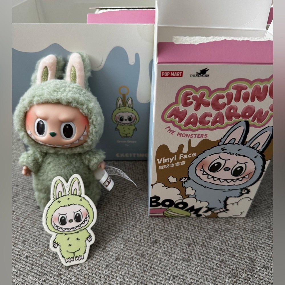 Pop Mart Exciting Macaron Vinyl Figure - Green Grape Labubu - opened
